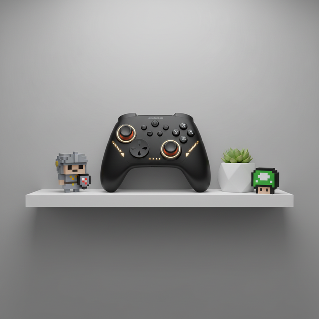 GAMINJA Wireless 2.4 Gamepad with 6 Aixs Turbo Button Voice Chatting Double Hall Effect Joystick Game Controller for Switch 2