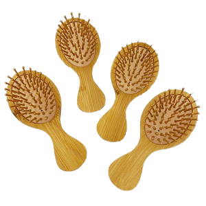 Mini bamboo and nanmu <b>small</b> size massage women's air <b>cushion</b> portable home use Bamboo hair comb - Product Image 1