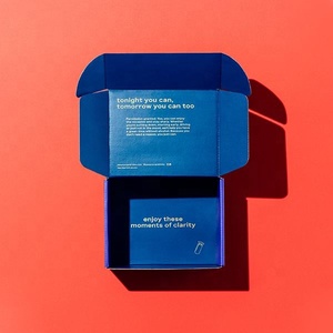 Scatole di Spedizione in Cartone Ondulato Durevoli e di Alta Qualità, Scatole Blu Navy con Logo Personalizzato, Ideali per Integratori e Set Regalo - Product Image 3
