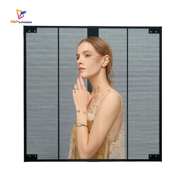 TOPvision Media Facade Glass Wall LED Display Transparent Advertising LED Screen