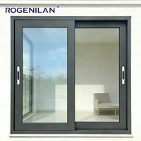 Fenêtres coulissantes en verre trempé à économie d'énergie personnalisées par l'usine Rogenilan, fenêtres en aluminium à double vitrage pour maisons