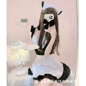 Tenue de demoiselle d'honneur de style japonais, robe longue, cosplay, uniforme féminin, ensemble de costumes de jeu de rôle, printemps 2025, noir rose - Product Image 4
