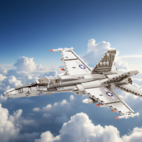 Avion de chasse F18 en forme de jet, jouet de construction à pièces mobiles, modèle éducatif en plastique ABS, DIY, 33022, 1387 pièces, cadeau de festival