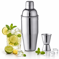 Coctelera Cobbler de Acero Inoxidable Pulido Espejo, 3 Piezas con Doble Jigger para Bar en Casa, Bartending y Fiestas