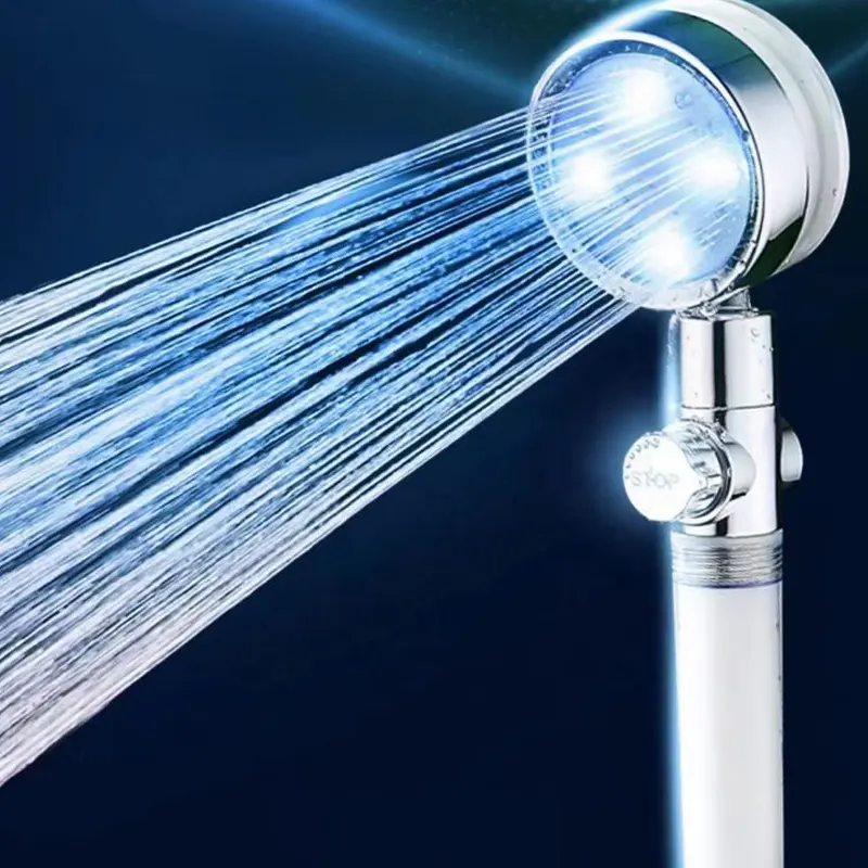 Abs Luxury LED Filtered Showerhead LED Rain Light Water Hand Shower Head With Led Light For Bathroom