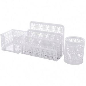 Meilleur prix, ensemble de rangement de bureau pour enfants en métal perforé à motif chaîne, 3 pièces, nouveau design, accessoires de bureau, ensembles de bureau - Product Image 3