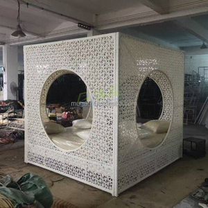 Lit de repos extérieur en rotin avec structure en aluminium moderne <span class=keywords><strong>Bali</strong></span>, résistant à l'eau, pour la cour et l'hôtel - Product Image 6