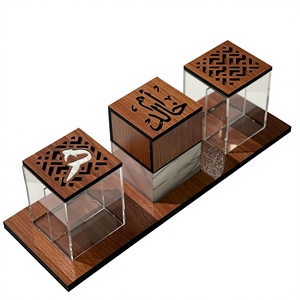 Quemador de incienso de lujo hecho a mano con incrustaciones de nácar y sándalo, para uso religioso, fragancia árabe para el hogar, con diseño de estrella de anís. - Product Image 1