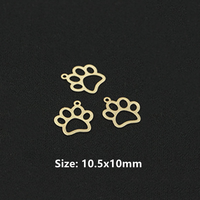 Charmes en or rempli 14 carats de haute qualité, en forme d'os de chien, empreinte de patte pour la fabrication de bijoux, pendentif