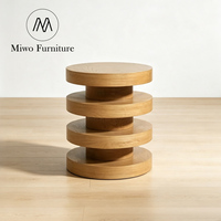 Meubles de salon modernes, table d'appoint en bois durable, table décorative, table d'appoint cylindrique avec structure en bois, table d'appoint pour la maison