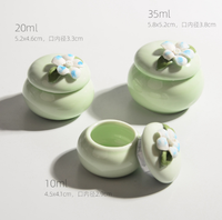 Botol keramik buatan tangan, 10ml miniatur gaya kuno kotak bubuk krim Caddy porselen
