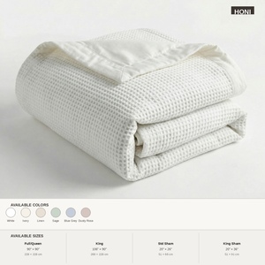 Juego de Funda Nórdica de Lujo Moderna 100% Algodón con Textura Waffle 180T, Ropa de Cama con Rejilla 3D Transpirable, Absorbente y Ecológica, Calidad de Hotel - Product Image 2