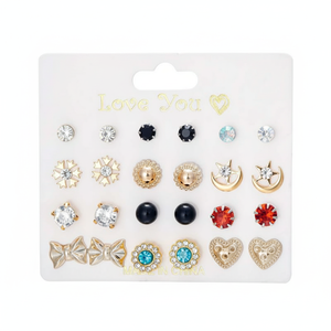 Vendita calda Trending moda Huggie orecchini di lusso Boho foglia di strass geometrica perla all'ingrosso - Product Image 2