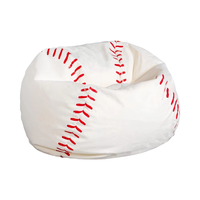 Fauteuil pouf pour enfant PIOEN 2,5 pieds, style moderne, en peluche douce de polyester, design baseball, housse uniquement