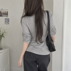 <b>Womens</b> Casual Solid Color Logo Knitted <b>Henley</b> Shirt Slim Fit Button Front Long Sleeve Basic Everyday <b>Top</b> Versatile Streetwear - Product Image 3