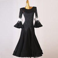 OCTMQ330 Luxuriöses Feder-Performance-Kleid Wettbewerbs kleid National Standard Dance Big Swing Waltz-Tanz kleid
