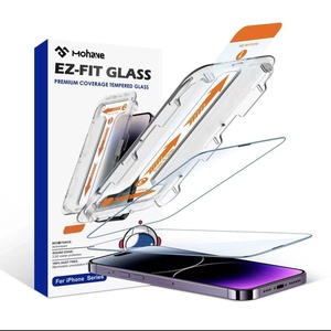 Protector <span class=keywords><strong>de</strong></span> Pantalla <span class=keywords><strong>de</strong></span> Vidrio Templado <span class=keywords><strong>de</strong></span> Aluminio <span class=keywords><strong>de</strong></span> Alta Calidad <span class=keywords><strong>de</strong></span> 0.3mm con Bandeja para Eliminar el Polvo para iPhone 17 16 15, Anti-Aceite, Sin Burbujas, Cobertura Total - Product Image 1