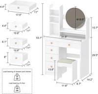 Meja Rias Kayu dan Kain dengan Desain Panel Berlampu untuk Penggunaan di Kamar Tidur Apartemen Hotel-Grosir
