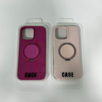 Casing ponsel silikon ramping, pelindung silikon magnetik, pengisian daya nirkabel dengan cincin pegangan untuk iPhone 12 13 14 15 16 17 Pro Max