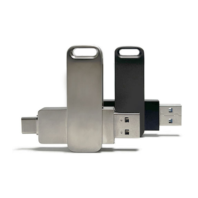 Custom Logo Metal New 2 1 Type C USB 3.0 8GB 16GB 32GB 64GB Portable OTG USB Flash Drive Bulk