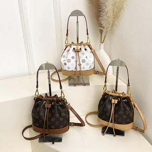 Nouveau sac seau à cordon de serrage vintage, imprimé patchwork, couleur contrastée, grande capacité, sac à bandoulière de luxe, sac fourre-tout pour femmes - Product Image 6