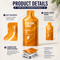 Sachet d'emballage personnalisé avec logo imprimé pour gel énergétique et boisson nutritive biodégradable pour le sport