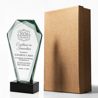 Trophée en cristal à motif bouclier, gravé au laser, design moderne et durable, cadeau souvenir d'entreprise, prix, nouveauté, vente chaude