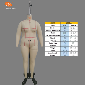 Maniquí de Costura de Cuerpo Completo para Mujer Talla Grande, Ajustable en Altura, 1XL, de Fibra de Vidrio, Sin Cabeza, en Pose de Pie - Product Image 5