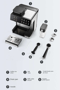 Machine à café commerciale entièrement automatique de style italien avec écran LCD, commande tactile de la température, robuste et professionnelle - Product Image 2