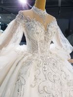 Robe de mariée de luxe sur mesure 2026, grande taille, manches longues, dos nu, traîne de 200 cm, robe de mariée de haute qualité