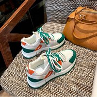 Baskets rétro color block en maille respirante avec patchwork, à lacets, à plateforme, chaussures de marche décontractées, support OEM ODM, Zapatos Casuales
