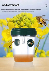 Pièges à guêpes d'extérieur à suspendre, à énergie solaire, étanches, non toxiques, réutilisables, piège à abeilles - Product Image 2
