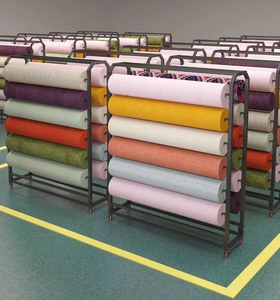 Di chuyển kim loại Rack hiển thị cho siêu thị Kệ vải dệt toàn Bộ cuộn lụa Giá bánh xe Thảm khăn trải bàn hiển thị lưu trữ - Product Image 6