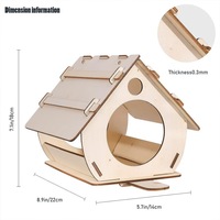 Vente en gros de puzzles en bois 3D, nichoir à oiseaux suspendu, peinture DIY, assemblage, décoration de jardin extérieur, cages à oiseaux pour l'extérieur