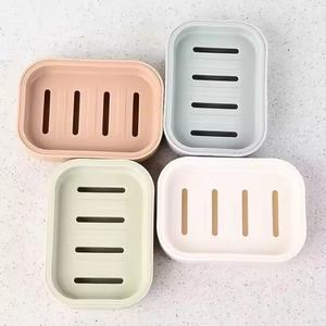 Usine petite boîte à savon de vidange plaine fraîche Double couche Injection PP porte-savon de cuisine en plastique avec couvercle à un seul niveau en gros - Product Image 2