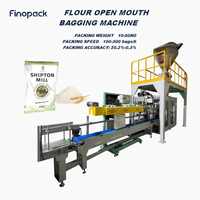 Ligne de remplissage de sacs de farine, machine de remplissage et de scellage à bouche ouverte avec dépoussiéreur pour farine en poudre 10-50 kg