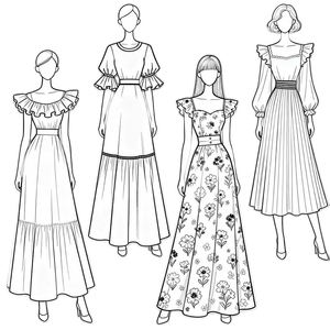 ชุดเดรสยาวทรงเอพิมพ์ลายแฟชั่นฤดูร้อนสำหรับผู้หญิง สวมใส่สบายๆ แขนยาว ดีไซน์หรูหรา - Product Image 1