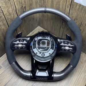 Volante de Fibra de Carbono YLD para <span class=keywords><strong>Mercedes</strong></span> Benz A35 C63 C43 E53 E63 G63 G500 G55 AMG GT S63 GLE63 GLA45 W223 - Product Image 3