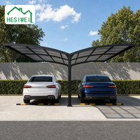 HESIWEI Abri de voiture extérieur en aluminium et polycarbonate de qualité, auvent papillon robuste et résistant, style simple, garage pour voiture