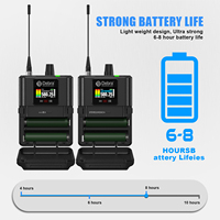Sistem Monitor Nirkabel In-ear Mini Portabel UHF Debra 2 Channel RC-EM1 IEM dengan Peredam Kebisingan Hypercardioid 3.5mm untuk Penggunaan Studio