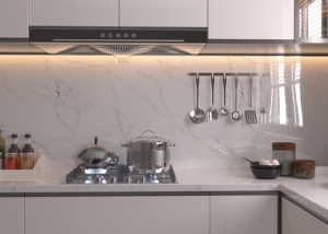 Bán buôn thiết kế hiện đại nhân tạo calacatta Trắng thạch anh đá tấm cho Ăn Uống & Vanity Tops cho phòng ngủ & Bảng đầu sử dụng - Product Image 2