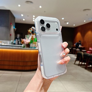 เคสโทรศัพท์กันกระแทกแบบใสลายทางแนวตั้งสำหรับ iPhone 18 17 16 15 14 13 Pro Max ป้องกันการตกกระแทก - Product Image 5