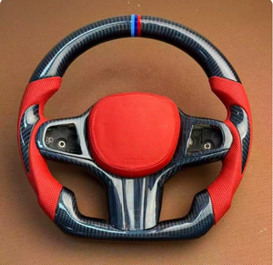 Volant en fibre de carbone forgé sur mesure avec LED pour BMW 330i 340i 440i 450i 550i 640i GT 740d <span class=keywords><strong>Xdrive</strong></span> X3 X4 X5 X6 X7 M2 M3 M4 M5 M8 - Product Image 1
