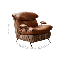 Fauteuil inclinable à dossier haut Rainuard - Accoudoirs en tissu moelleux et coussin épais pour salon, chambre et balcon