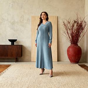 Robe Abaya en polyester de haute qualité, couleur unie, pour femmes musulmanes, élégante, modeste, sur mesure, vente en gros, vêtements de cérémonie - Product Image 3