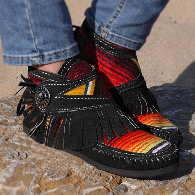 serape fringe moccasins