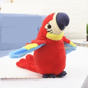 ของเล่นนกแก้วไฟฟ้ายัดไส้ผ้ากำมะหยี่นุ่มแบบปรับแต่งได้สไตล์ใหม่น่ารักมีปีกกระดิกมีเสียงน่ารักเรียนรู้ที่จะพูด - Product Image 3