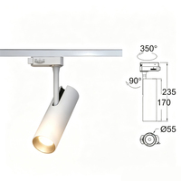 Spot LED sur rail blanc élégant anti-éblouissement réglable pour boutique, showroom, bureau, décoration intérieure commerciale