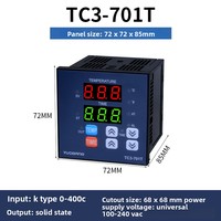 Thermostat numérique multifonction TC3-401T/501T/701T avec affichage intégré de la température et de la minuterie pour armoire, 100-240VAC