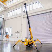 Mini-grue araignée à moteur Honda essence 1 tonne, flèche télescopique, stabilisateurs, hauteur de levage max. 8 m